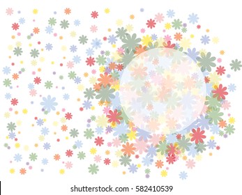 Abstract background for colored documents, colorful flowers.