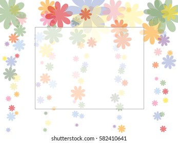 Abstract background for colored documents, colorful flowers.