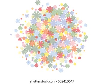 Abstract background for colored documents, colorful flowers.