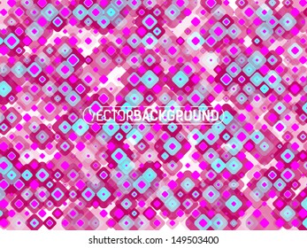 abstract background with colored dots and squares