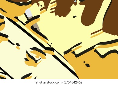 abstract background colored grunge texture chaotic brush strokes and paint brushes
