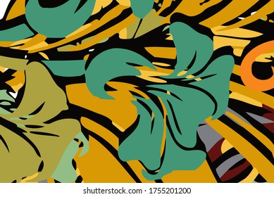 abstract background colored grunge texture chaotic brush strokes and paint brushes
