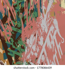 abstract background colored grunge texture chaotic brush strokes and paint brushes