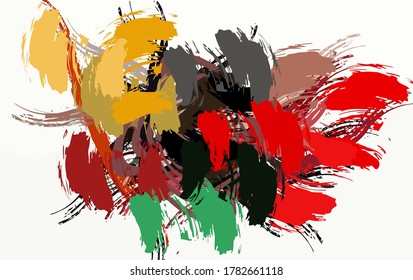 abstract background colored grunge texture chaotic brush strokes and paint brushes

