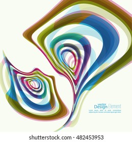 Abstract background with colored Hypnosis shape. Deformed geometry torsion texture. 