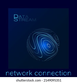 Abstract background with colored lines 3d sphere. Template for a logo. Vector illustration.