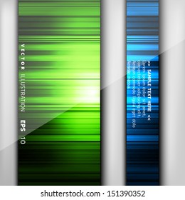 Abstract background with colored lines and geometric elements on paper layers