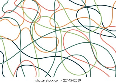 Abstract background with colored lines. Smooth and rounded lines in different colors