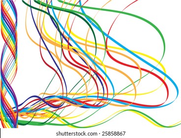 Abstract background. Colored lines. Vector.