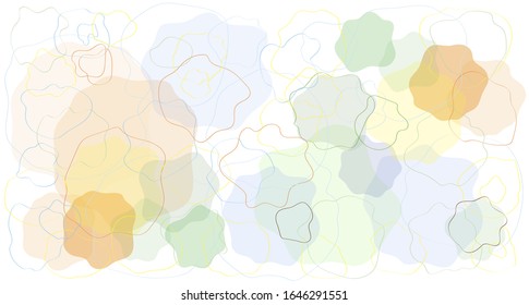 El fondo abstracto está coloreado con puntos mutados y líneas suaves. Bonita textura ligera. Ilustración del vector