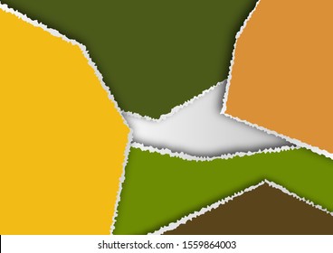Abstract background of colored pieces of paper torn around the edges. Template for your design. Vector illustration