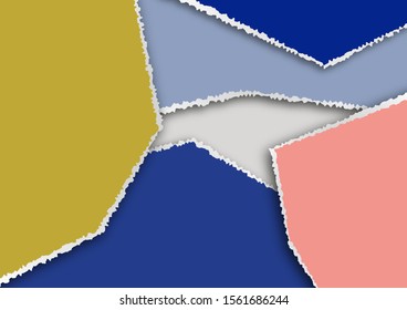 Abstract background of colored pieces of paper torn around the edges. Template for your design. Vector illustration