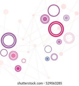 
Abstract background of colored rings. Vector graphics