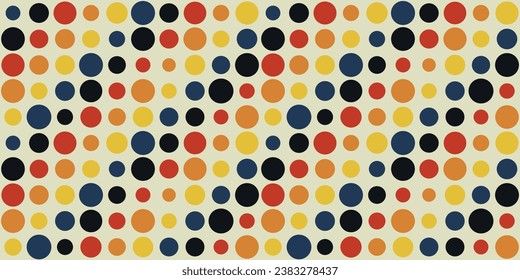 Abstract background of colored sequential circles. Can be seamless, vector background of dots.