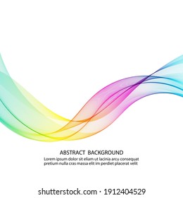 
Abstract background of colored smooth lines transparent wave, design element