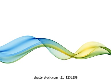 Abstract background of colored smooth lines, transparent vector wave. Design element.