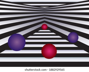Abstract background. Colored spheres with a gradient. Vector illustration