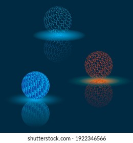 Abstract background. Colored spheres with a gradient. Vector illustration