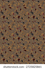 Abstract background with colored spots of various shapes.