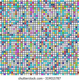 Abstract background with colored squares. Vector texture