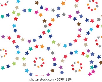 abstract background of colored stars on a white background