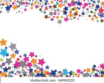 abstract background of colored stars on a white background