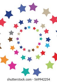 abstract background of colored stars on a white background