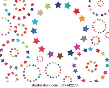 abstract background of colored stars on a white background