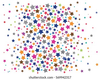 abstract background of colored stars on a white background