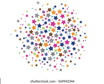 abstract background of colored stars on a white background