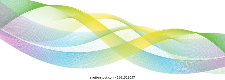 Fundo abstrato de ondas coloridas com linhas suaves em um fundo branco, elemento de design. eps10 vetor