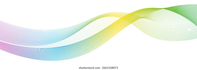 Abstract background of colored waves with smooth lines on a white background, design element. eps 10