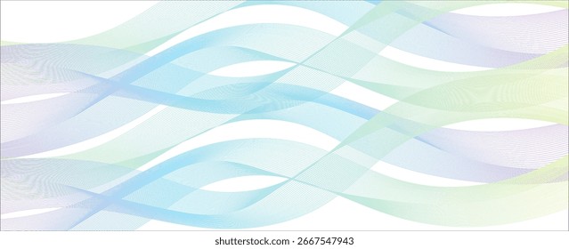 Fundo abstrato de ondas coloridas com linhas suaves em um fundo branco, elemento de design. vetor