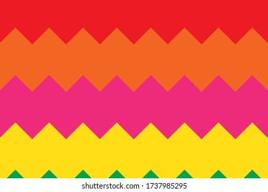 Abstract background of colored zigzags. Vector graphics. Wrapping.