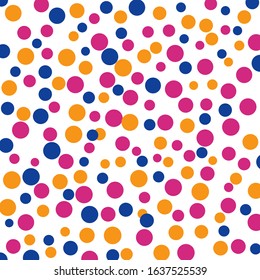 Abstract background colorfful dot confetti on white background. Elements of different size and color. Suitable for backgrounds of greeting cards and posters, banners.Vector.