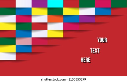 Abstract background with colorful 3D shapes.
