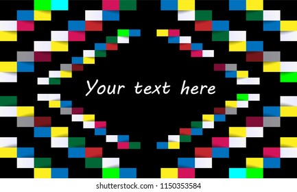 Abstract background with colorful 3D shapes.