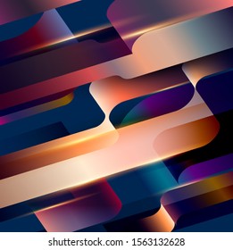 Abstract  background. 
Colorful 3D tape on dark background