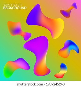 Abstract background of colorful amorphous shapes, pattern with gradients. Vector illustration