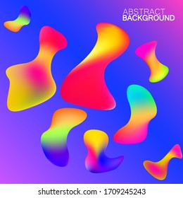 Abstract background of colorful amorphous shapes, pattern with gradients. Vector illustration