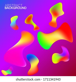 Abstract background of colorful amorphous shapes, pattern with gradients. Vector illustration