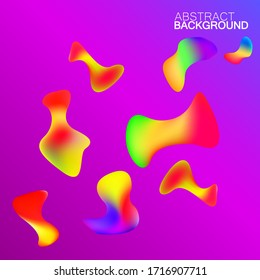 Abstract background of colorful amorphous shapes, pattern with gradients. Vector illustration