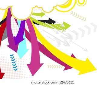 abstract background with colorful arrowhead