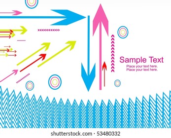 abstract background with colorful arrowhead, illustration