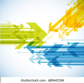 Abstract background with colorful arrows. 