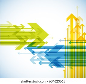 Abstract background with colorful arrows. 