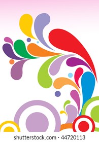 fondo abstracto con obras de arte coloridas, ilustración vectorial