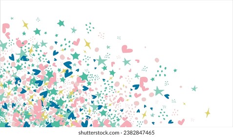 Abstract background with colorful balls in different sizes. Colorful random flying balls. Horizontal background. space for text. Vector illustration