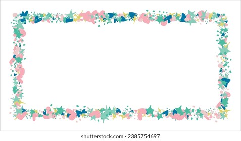 Abstract background with colorful balls in different sizes. Colorful random flying balls. Horizontal background. space for text. Vector illustration