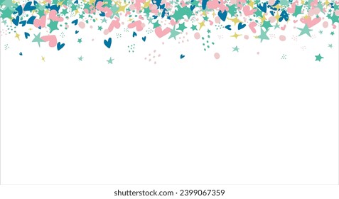 Abstract background with colorful balls in different sizes. Colorful random flying balls. Horizontal background. space for text. Vector illustration